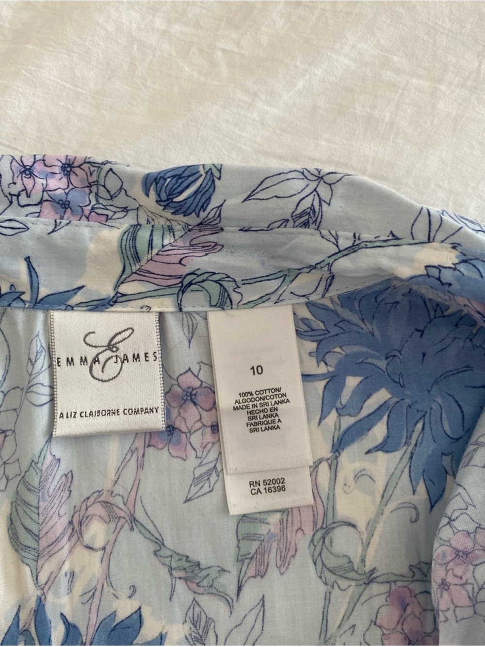 Liz Claiborne Light Blue Floral Short-Sleeve Button Down - Picture 5 of 5
